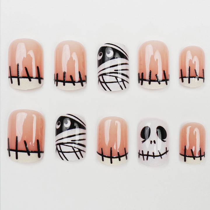 Halloween-Themed Decorative Press-On Nail Art