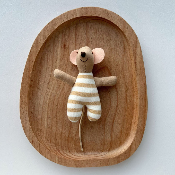 Handcrafted Cotton Plush Mouse Doll with Crochet Dress