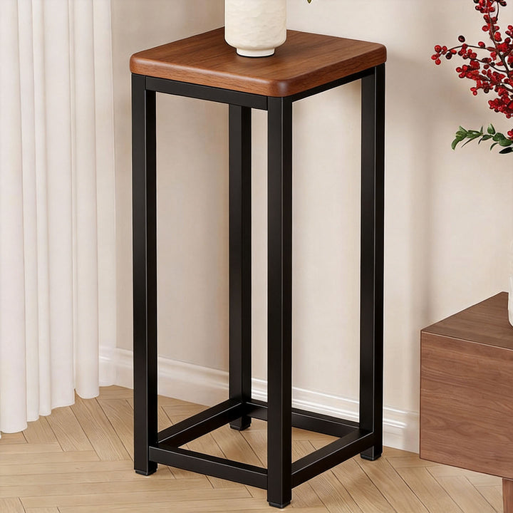 Industrial Minimalist Tall Square Metal Plant Pedestal