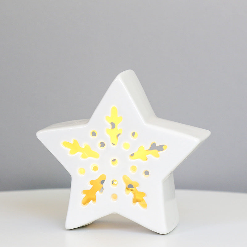 Star-Shaped Decorative Ceramic Candle Holder Bowlift