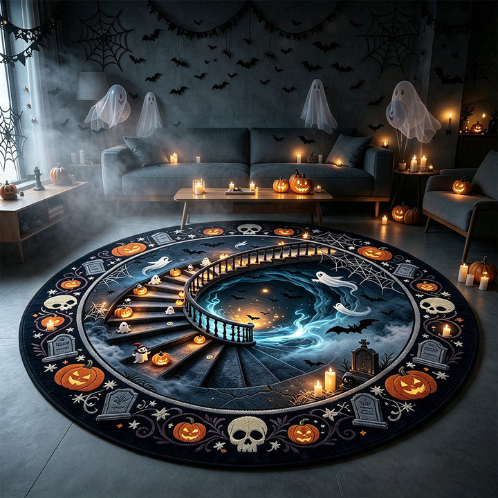 Halloween-Themed Round Area Rug Bowlift