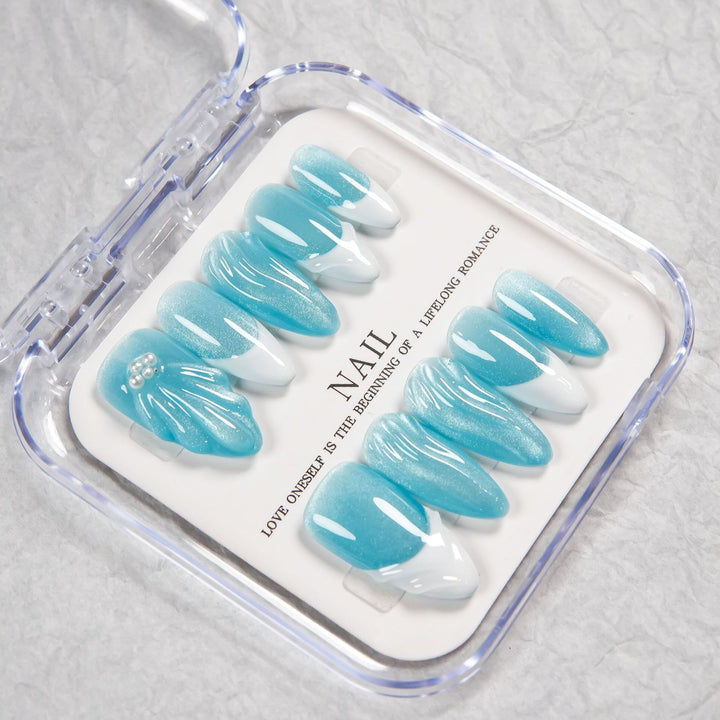 Glamorous Glitter-Accent Press-On Nail Tips