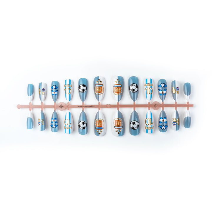 Sports-Themed Press-On Nail Art Set