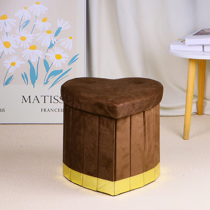 Stylish Heart-Shaped Storage Ottoman Bowlift