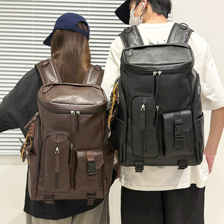 Multi-Functional Leather Backpack Bowlift