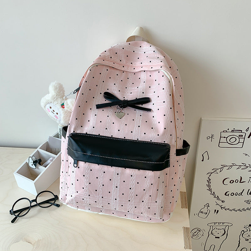 Polka Dot Patterned Mini Backpack Bowlift