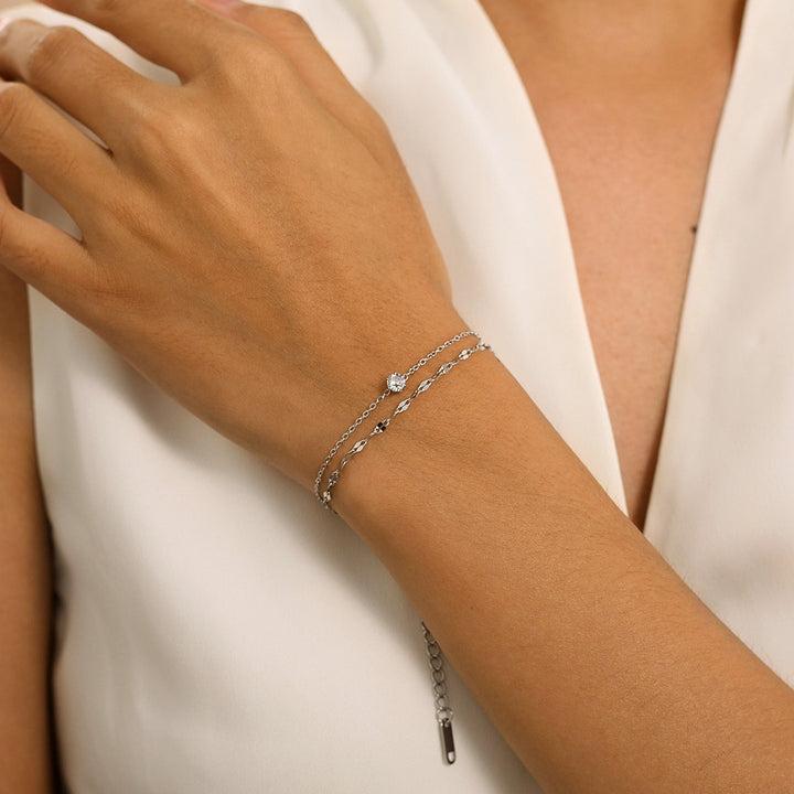 Dazzling Double Strand Anklet Bowlift
