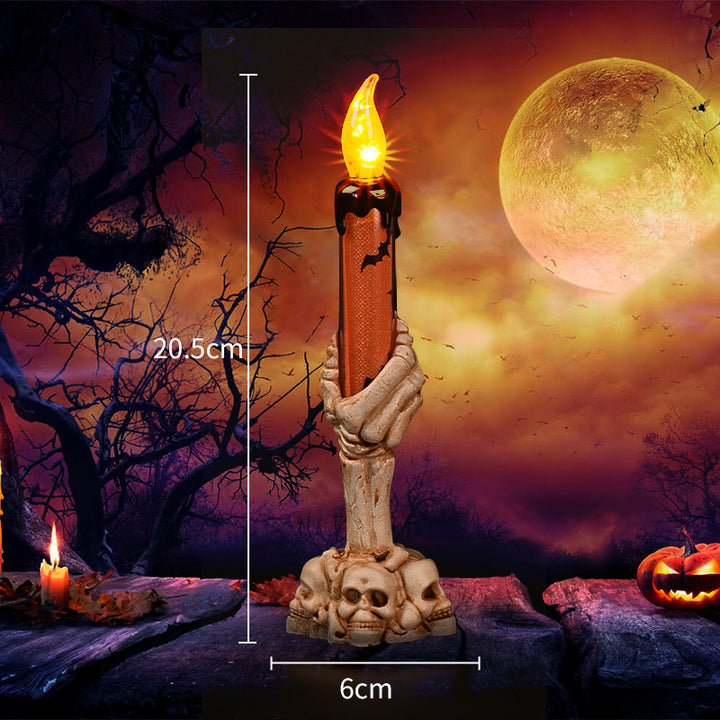 Spooky Candle Holder with Skeleton Hand Base Bowlift
