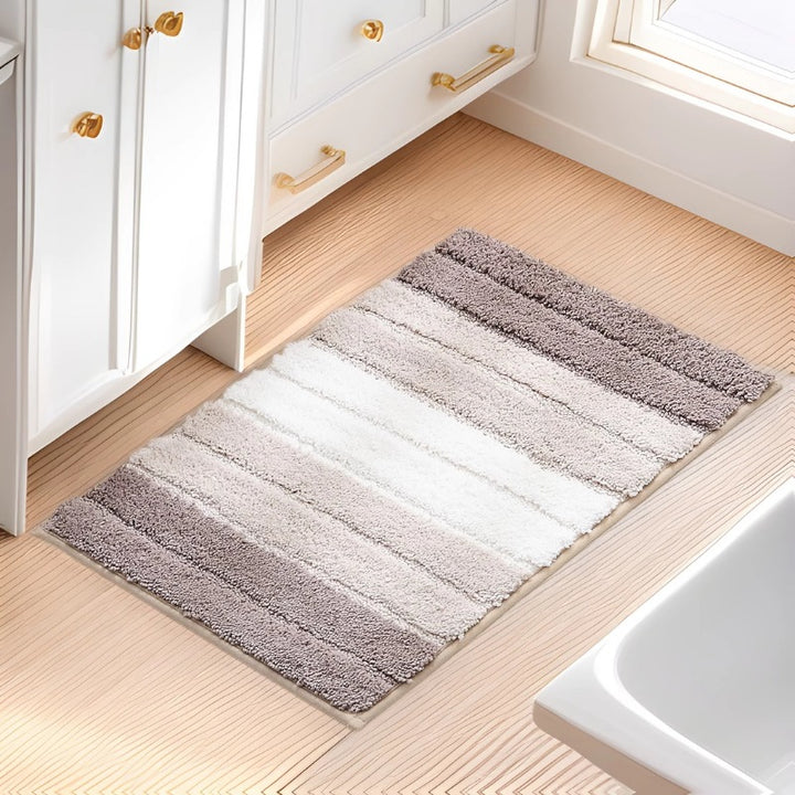 Soft Striped Bathroom Rug Bowlift