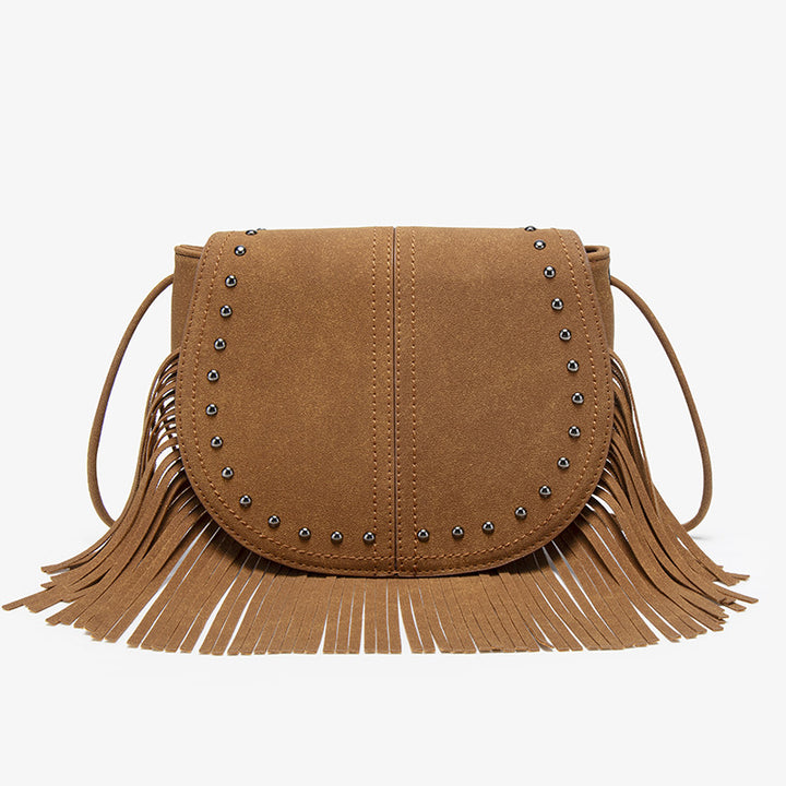 Stylish Suede Fringe Crossbody Bag