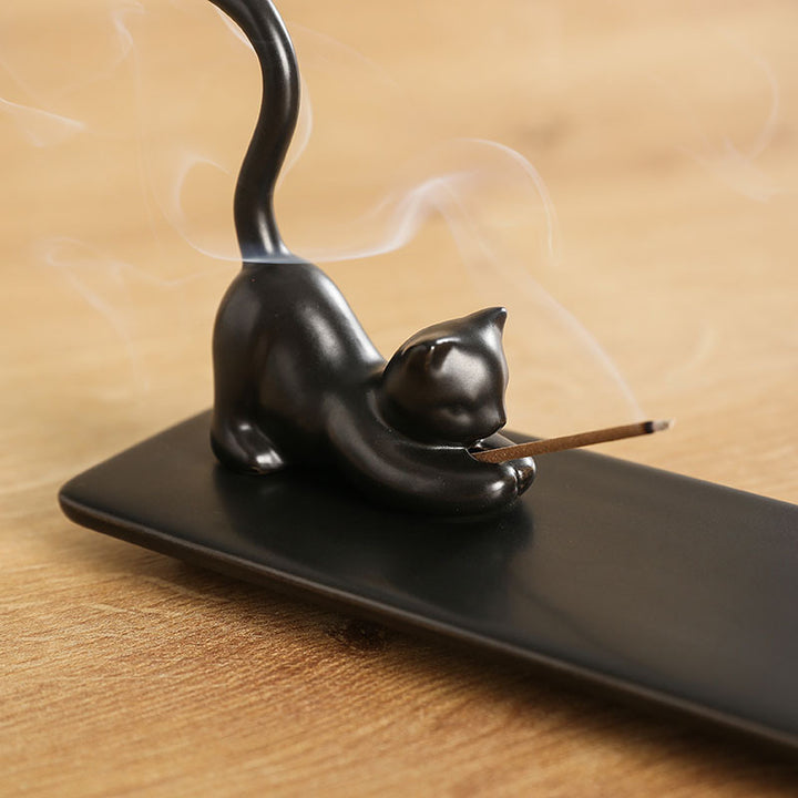 Cat-Themed Incense Holder