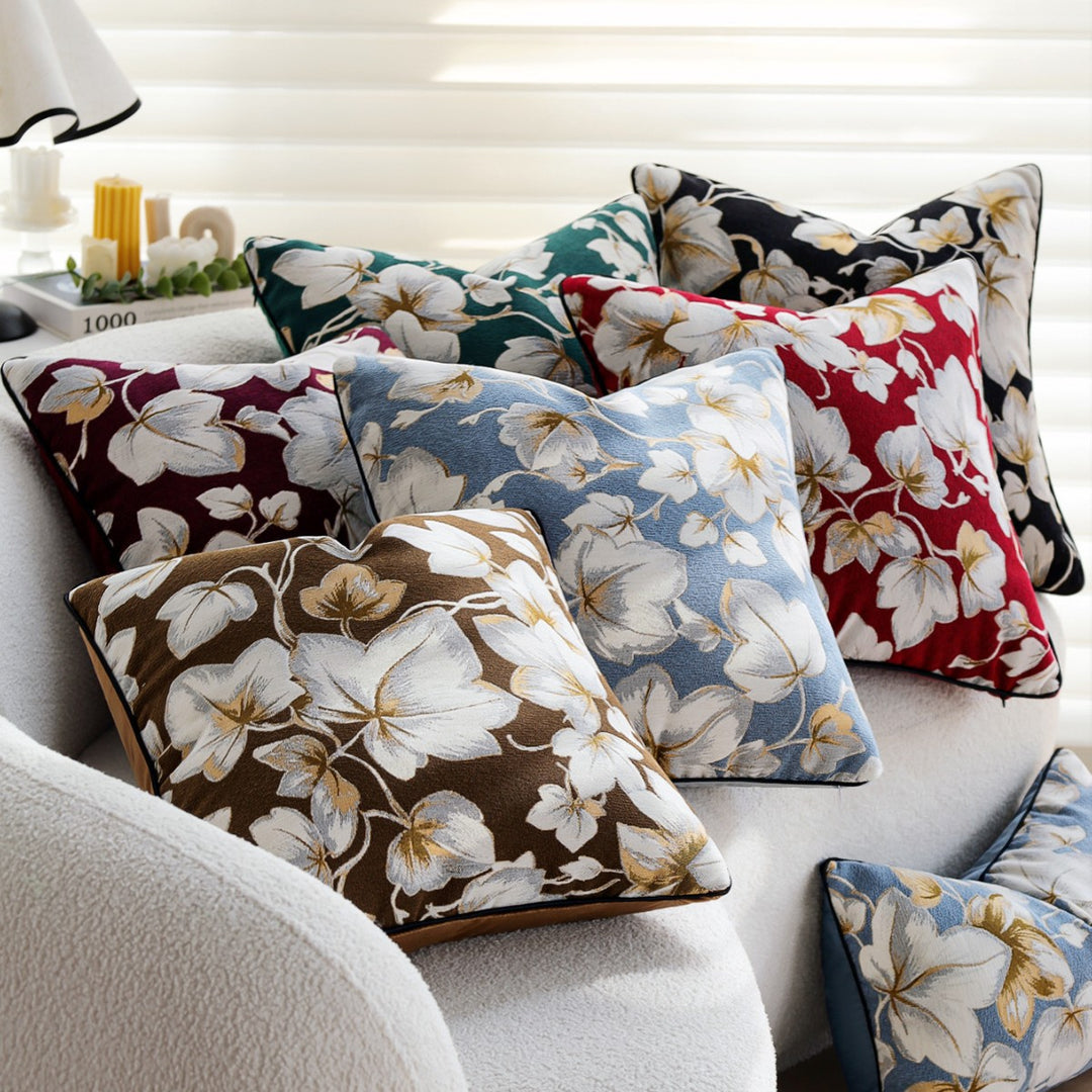 Decorative pillow with floral design