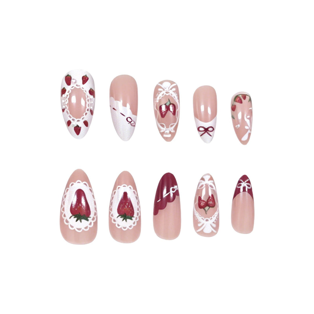 Strawberry-Inspired Nail Art Bowlift