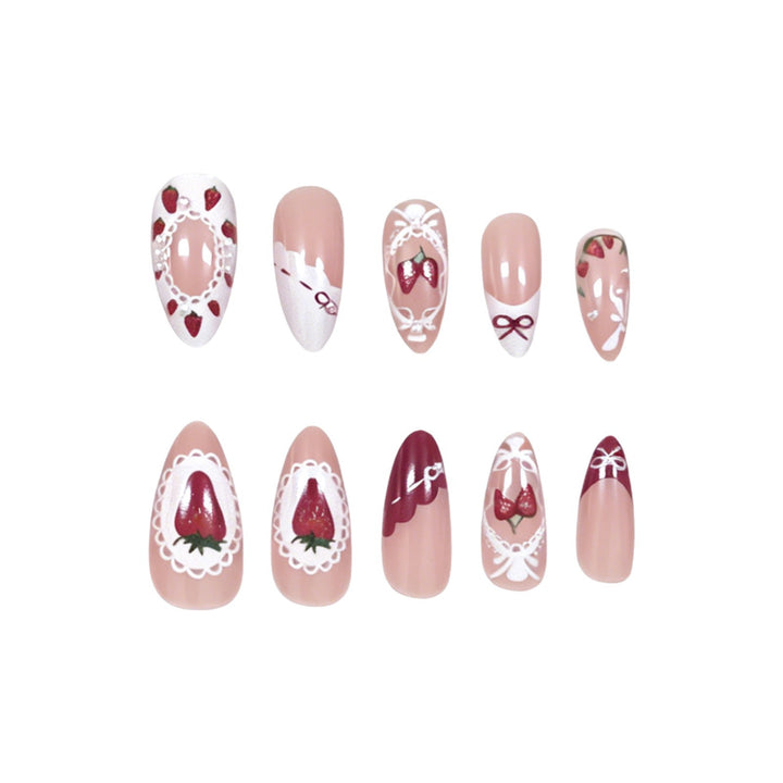 Strawberry-Inspired Nail Art Bowlift