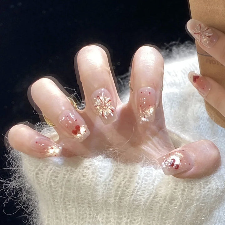 Crystal-Embellished Long Stiletto Press-On Nails
