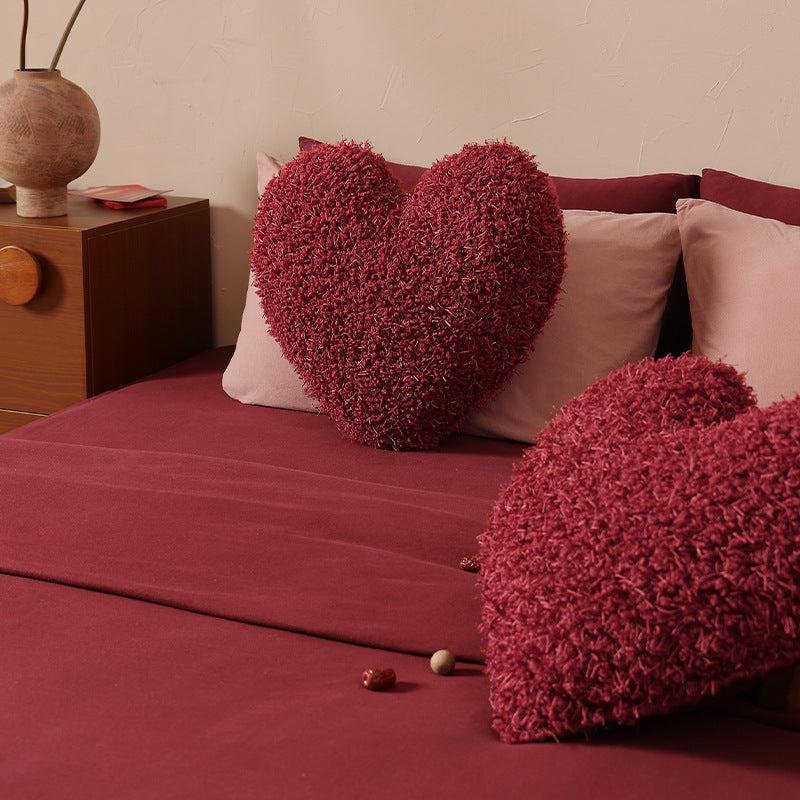 Heart-shaped plush cuddle pillow Bowlift