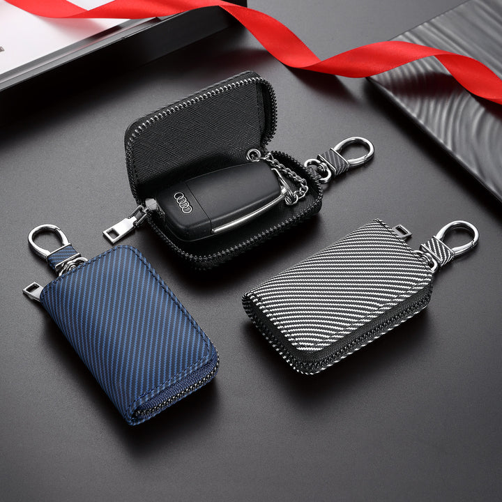 Compact Zippered Keychain Wallet