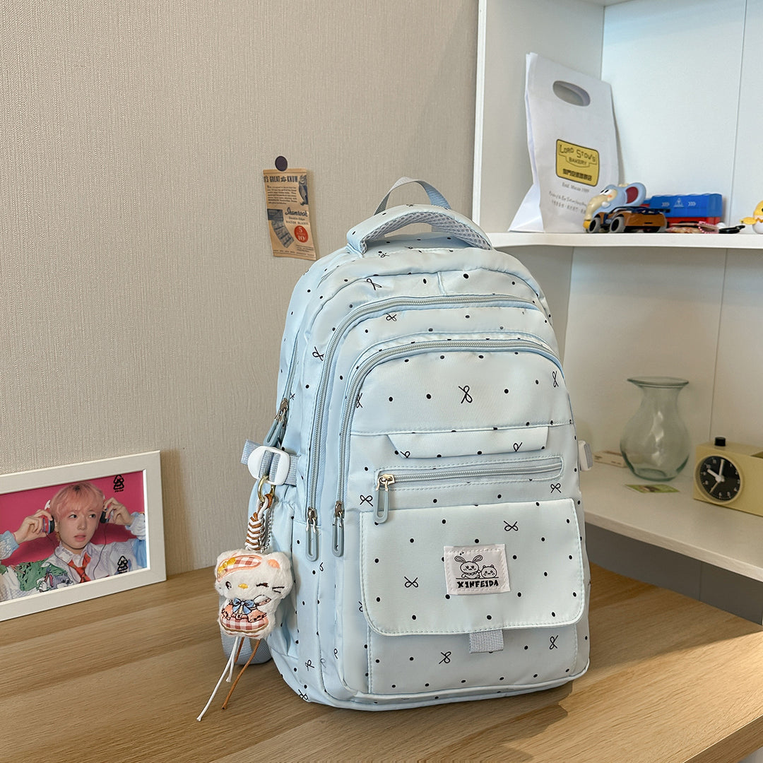 Multi-Pocket Patterned Backpack Bowlift