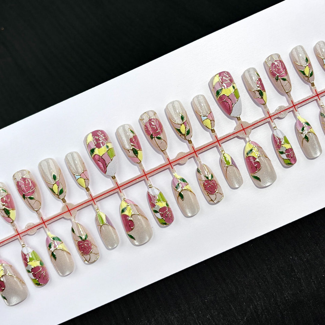 Floral Art Press-On Nail Kit