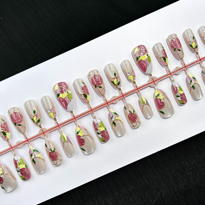 Floral Art Press-On Nail Kit