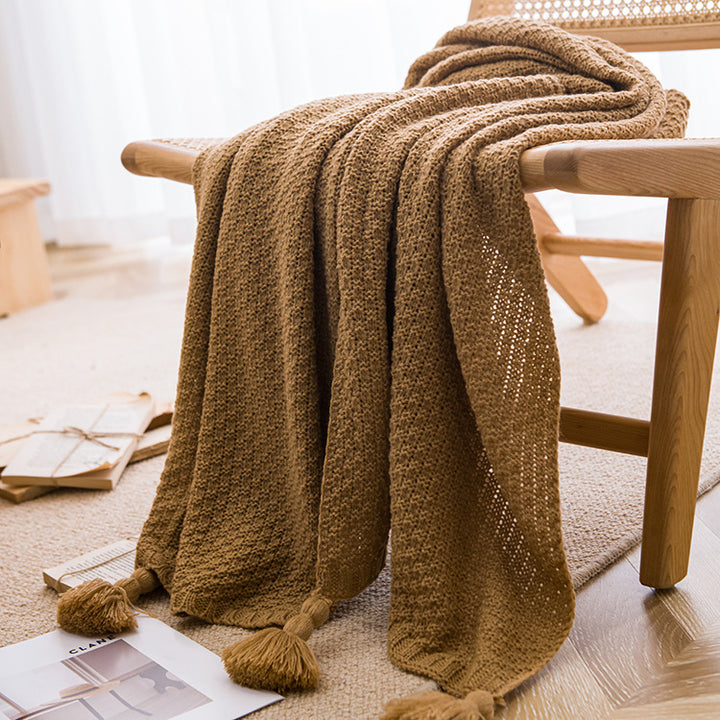 Soft Textured Knit Throw Blanket