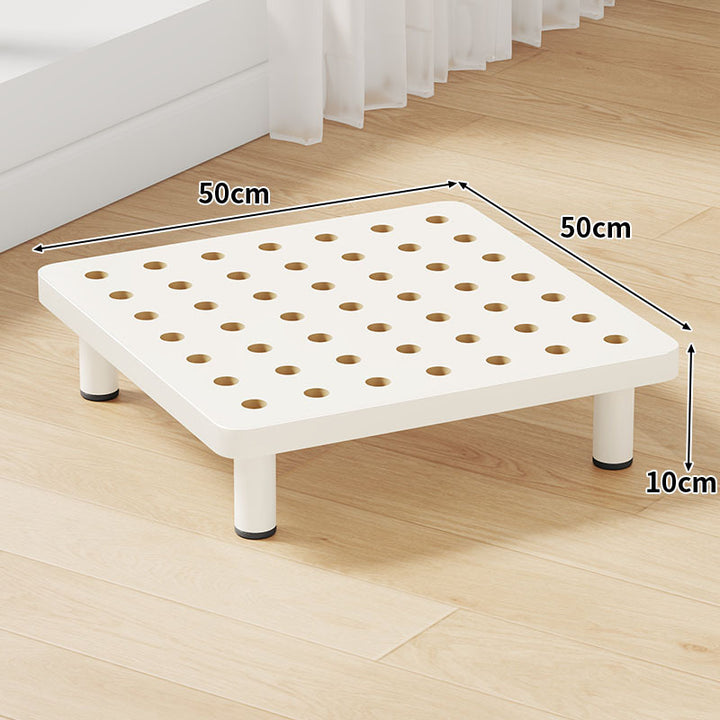 Low-Profile Ventilated Plastic Step Stool Platform Riser with Non-Slip Feet
