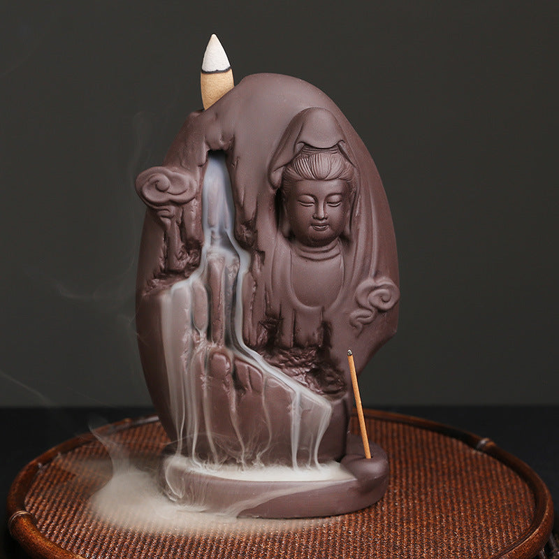 Buddha-Themed Incense Waterfall Holder