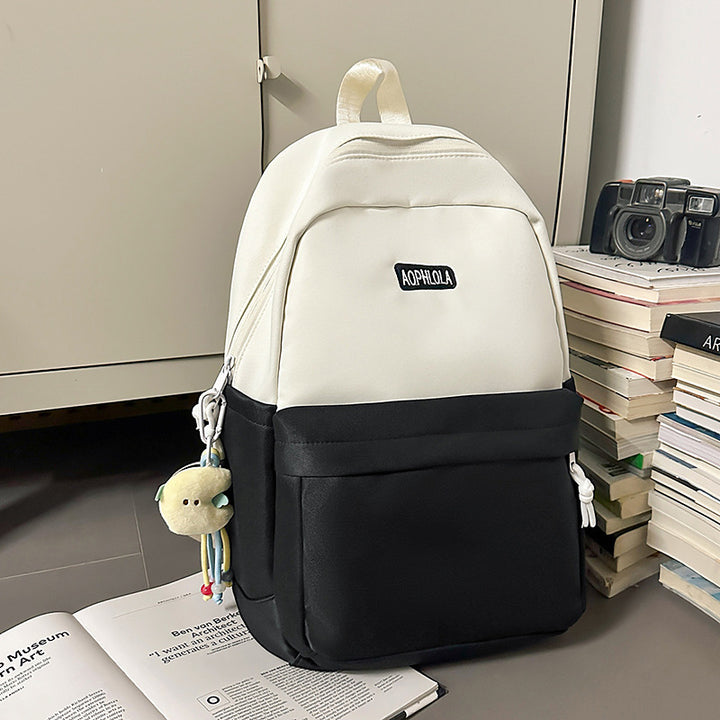 Versatile Casual Backpack with Cute Keychain Bowlift