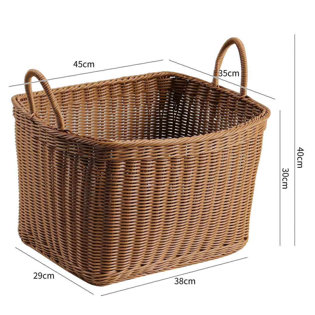 Handwoven Storage Basket with Ergonomic Handles in Large or Small Size