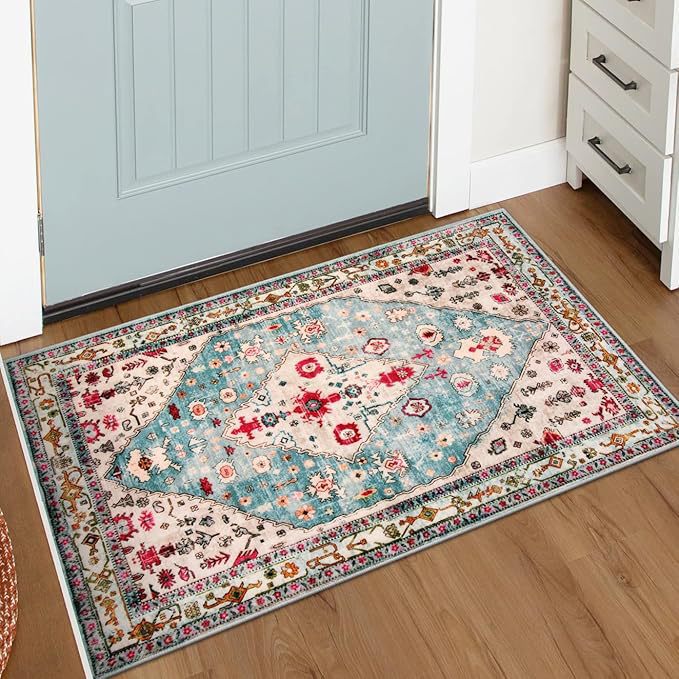 Vintage Floral Patterned Area Rug