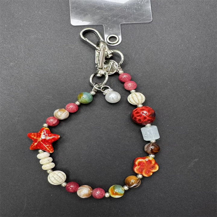 Decorative Beaded Charm Keychain Bowlift 1790134546