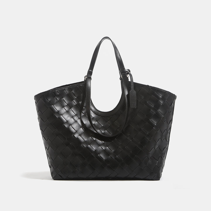 Woven Leather Tote Bag