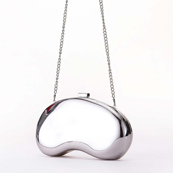 Sculpted Metallic Clutch