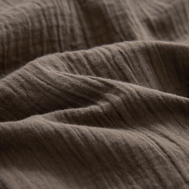 Cotton muslin bed linen set with textured surface