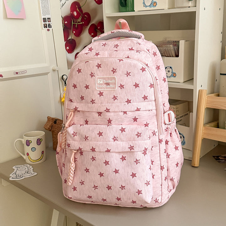 Star-Patterned Stylish Backpack Bowlift
