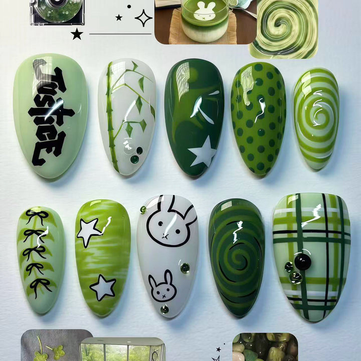 Playful Cartoon-Themed Press-On Nail Set