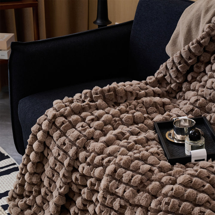 Plush Textured Throw Blanket