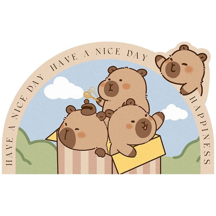 Cute Bear-Themed Plush Area Mat Bowlift