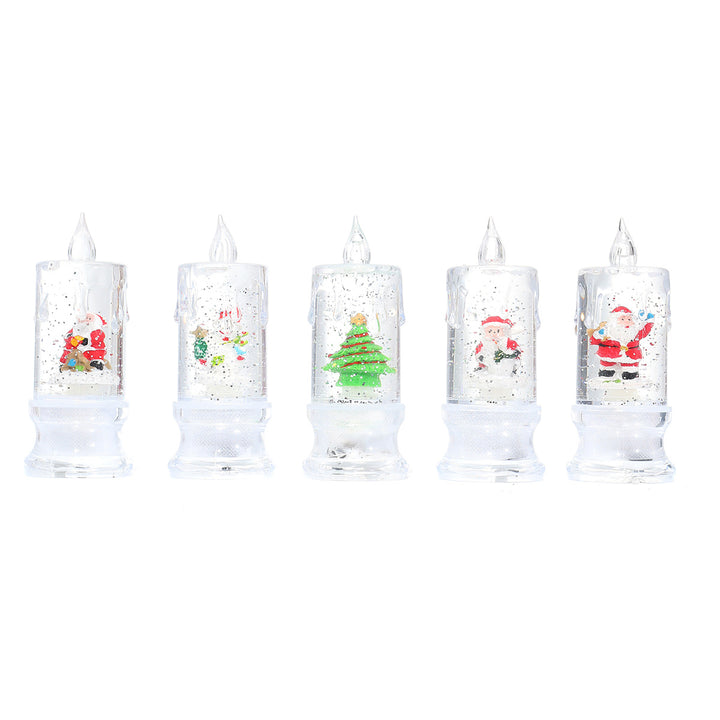 LED Illuminated Christmas Candle Figurine Bowlift