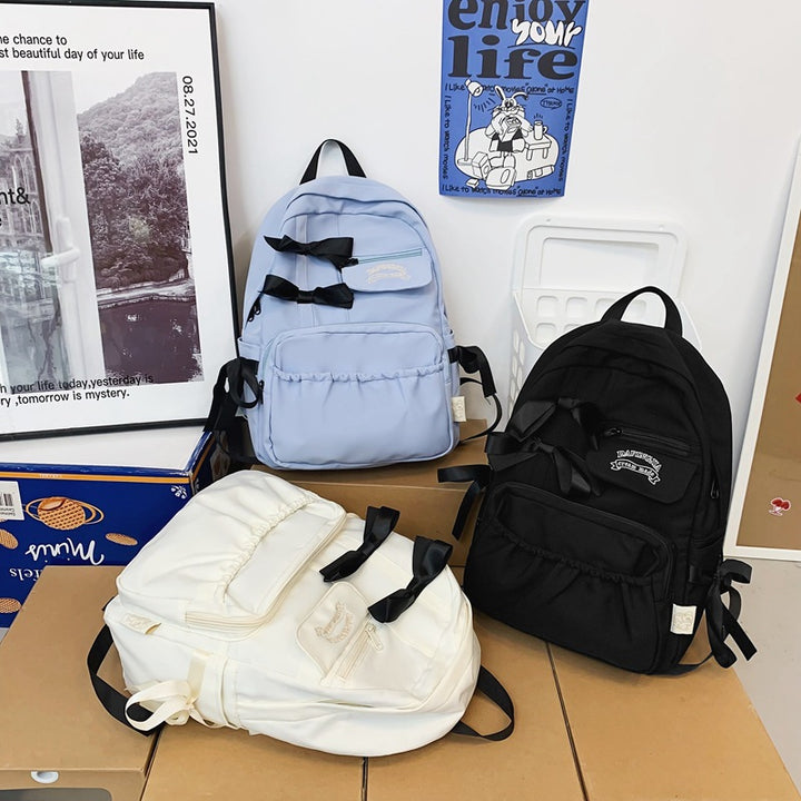 Charming Bow-Appliqué Casual Backpack Bowlift