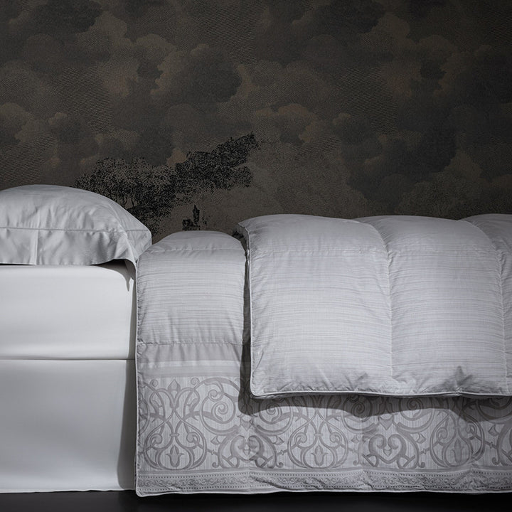 Oversized Box-Quilted All-Season Microfiber Comforter with Embroidered Border