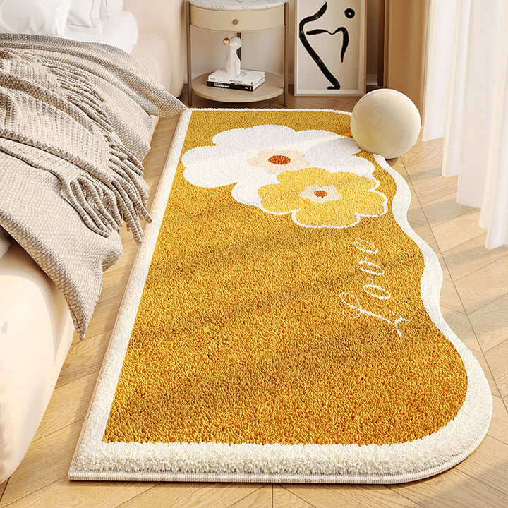 Floral Shaped Plush Area Rug Bowlift