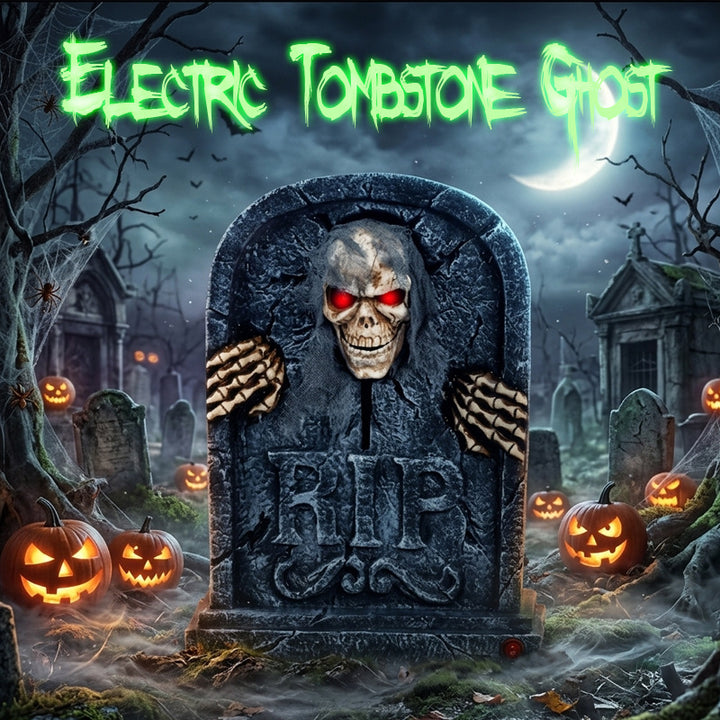 Electric Tombstone Ghost Decoration Bowlift