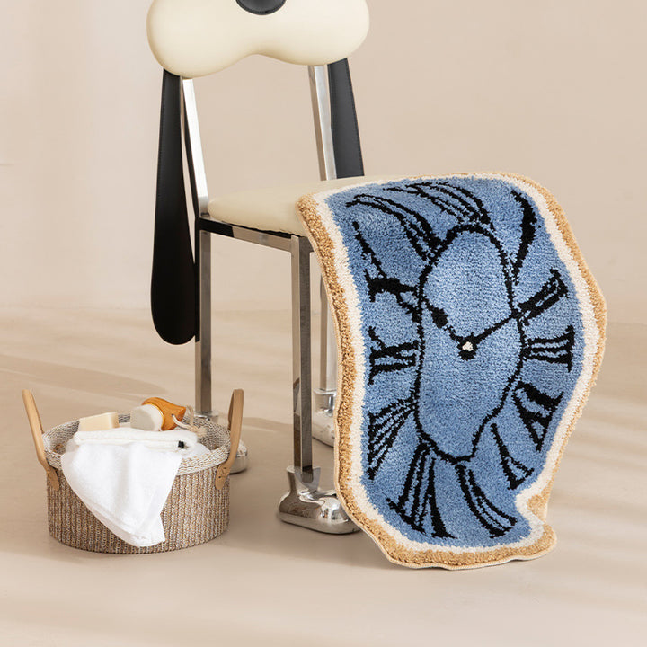 Decorative hand-tufted rug mat in organic clock shape Bowlift