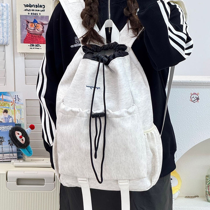 Stylish Drawstring Backpack with Functional Pockets Bowlift