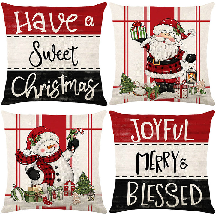 Pastel Christmas Throw Pillow Cover Set Decorative Cushion Covers