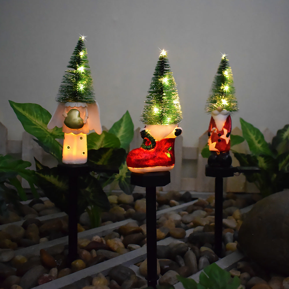 Outdoor Solar-Powered LED Snowman Garden Stake Light Bowlift