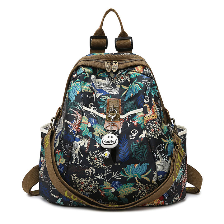 Artistic Floral Patterned Backpack Bowlift