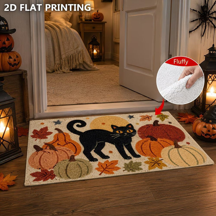 Autumn-Themed Plush Decorative Mat Bowlift