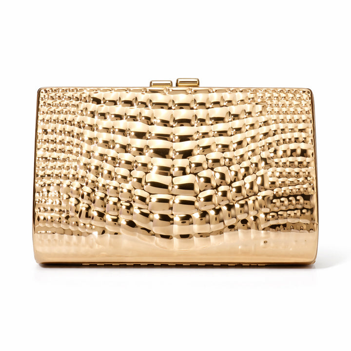 Sculpted Metallic Clutch